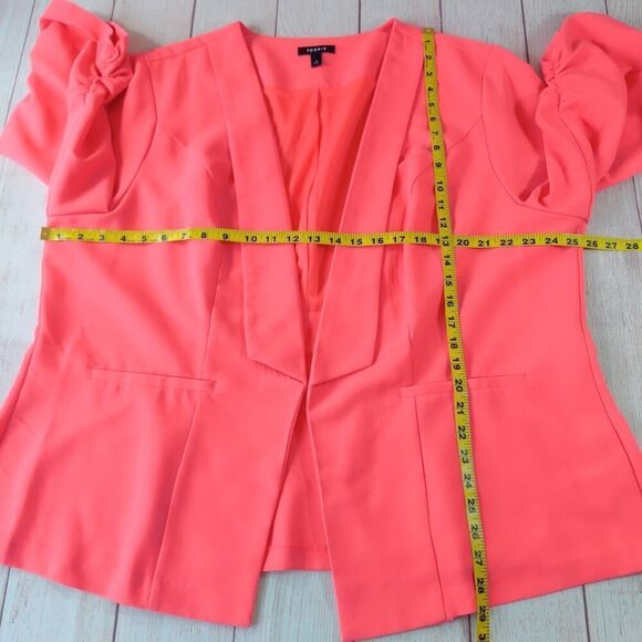 Torrid Ruched Sleeve Blazer sz 4 - Picture 7 of 10